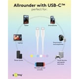 goobay Cavo in silicone USB 2.0 bianco, connettore USB-C > connettore USB-C bianco