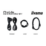iiyama ProLite X2492HSU-B1 Monitor PC 60,5 cm (23.8") 1920 x 1080 Pixel Full HD LED Nero, Monitor LED Nero (opaco), 60,5 cm (23.8"), 1920 x 1080 Pixel, Full HD, LED, 3 ms, Nero