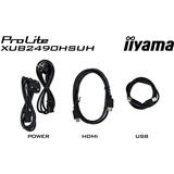 iiyama XUB2490HSUH-B2 Monitor PC 60,5 cm (23.8") 1920 x 1080 Pixel Full HD LED Nero, Monitor LED Nero (opaco), 60,5 cm (23.8"), 1920 x 1080 Pixel, Full HD, LED, 4 ms, Nero