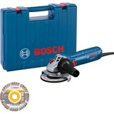 Bosch Smerigliatrice angolare GWS 12-125 Professional + Disco da taglio diamantato blu