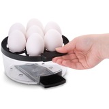 Cloer 6070 Pentolino per uova 7 uovo/uova 435 W Nero, Argento accaio/Nero, 210 mm, 180 mm, 150 mm, 1,1 kg, 220 - 240 V