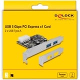 DeLOCK Scheda PCIe x1 a 2x USB 3.2 Gen 1 esterni, Controller USB 