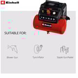 EINHELL TC-AC 190/6/8 OF, Compressore rosso/Nero
