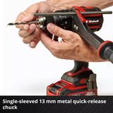 EINHELL Trapano avvitatore a percussione professionale a batteria TP-CD 18/120 Li-i BL - Solo, 18 Volt, Cordless Nero/Rosso
