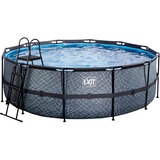 Exit Toys Stone pool ø427x122cm with filter pump - grey Piscina con bordi Piscina rotonda 14758 L Grigio grigio, 14758 L, Piscina con bordi, Bambini e adulti, 7 persona(e), Scala, Impermeabile