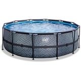 Exit Toys Stone pool ø427x122cm with filter pump - grey Piscina con bordi Piscina rotonda 14758 L Grigio grigio, 14758 L, Piscina con bordi, Bambini e adulti, 7 persona(e), Scala, Impermeabile