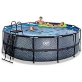 Exit Toys Stone pool ø427x122cm with filter pump - grey Piscina con bordi Piscina rotonda 14758 L Grigio grigio, 14758 L, Piscina con bordi, Bambini e adulti, 7 persona(e), Scala, Impermeabile