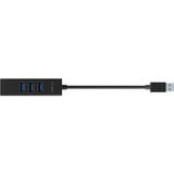 ICY BOX IB-HUB1419-LAN, Hub USB Nero