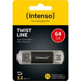 Intenso 3539490 unità flash USB 64 GB USB Type-A / USB Type-C 3.2 Gen 1 (3.1 Gen 1) Antracite antracite/trasparente, 64 GB, USB Type-A / USB Type-C, 3.2 Gen 1 (3.1 Gen 1), 70 MB/s, Cuffia, Antracite