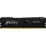 Kingston FURY FURY Beast memoria 4 GB 1 x 4 GB DDR3 1600 MHz Nero, 4 GB, 1 x 4 GB, DDR3, 1600 MHz, 240-pin DIMM, Nero