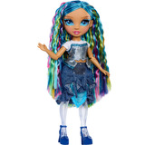 MGA Entertainment Rainbow Shimmers with Slime Fashion Doll - Skyler (blue), Bambola Rainbow High Rainbow Shimmers with Slime Fashion Doll - Skyler (blue), Bambola alla moda, Femmina, 4 anno/i, Bambino/Bambina, 280 mm, Multicolore