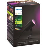 Philips Hue Faretto per esterni Lily, Luce LED Nero, Philips Hue White and Color ambiance Faretto per esterni Lily, Colonna/Luce a lampione da esterno, Bluetooth, Nero, LED, Alluminio, Lampadina/e non sostituibile/i