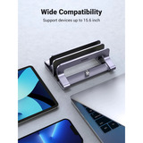 UGREEN 60643 supporto per laptop Supporto per computer portatile Grigio 43,9 cm (17.3"), Stand Nero, Supporto per computer portatile, Grigio, Alluminio, Silicone, 43,9 cm (17.3"), 150 mm, 104 mm