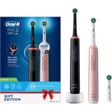 Braun Pro 3 3900N Gift Edition Adulto Spazzolino rotante-oscillante Nero, Rosa, Spazzolino da denti elettrico Nero/Rosa, Adulto, Spazzolino rotante-oscillante, Cura quotidiana, Sensibile, Sbiancante, Nero, Rosa, Batteria, Batteria integrata