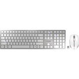 CHERRY DW 9100 SLIM tastiera Mouse incluso Universale RF senza fili + Bluetooth QWERTY Inglese US Argento, Set desktop bianco/Argento, Wireless, RF senza fili + Bluetooth, QWERTY, Argento, Mouse incluso