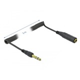 DeLOCK 85938 cavo audio 2 m 6.35mm Nero, Cavo di prolunga Nero, 6.35mm, Maschio, 6.35mm, Femmina, 2 m, Nero