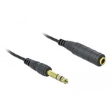 DeLOCK 85938 cavo audio 2 m 6.35mm Nero, Cavo di prolunga Nero, 6.35mm, Maschio, 6.35mm, Femmina, 2 m, Nero