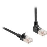 DeLOCK Cavo patch RJ-45 Cat.6a S/FTP, Slim 90° angolato Nero
