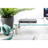 Digitus Docking station universale, USB Type-C™ grigio, USB Type-C™, Cablato, USB 3.2 Gen 1 (3.1 Gen 1) Type-C, 60 W, 10,100,1000 Mbit/s, Grigio, MMC, MicroSD (TransFlash), MicroSDHC, MicroSDXC