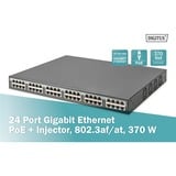 Digitus Iniettore 24 porte/Ethernet/PoE+ 370W, Interruttore Nero