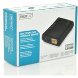 Digitus Server di rete multifunzione 1-Porta USB 2.0 Nero, Attività, Collegamento, Potenza, USB, Taiwan, LAN Ethernet, 10,100 Mbit/s, FTP, SMB, CIFS