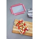 Emsa CLIP & CLOSE N1041400 recipiente per cibo Quadrato Scatola 0,8 L Trasparente 1 pz, Casella trasparente/Rosso, Scatola, Quadrato, 0,8 L, Trasparente, Vetro, 420 °C