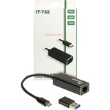 Inter-Tech Adattatore USB Argus IT-732, connettore USB-C > presa RJ-45 Nero