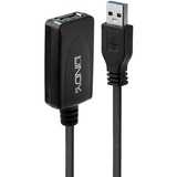 Lindy 43155 cavo USB 5 m USB 3.2 Gen 1 (3.1 Gen 1) USB A Nero Nero, 5 m, USB A, USB A, USB 3.2 Gen 1 (3.1 Gen 1), 5000 Mbit/s, Nero