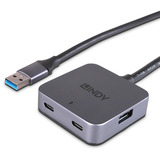 Lindy Hub USB 3.0 a 4 porte grigio/Nero
