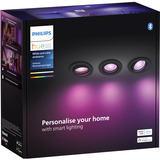 Philips Hue Faretto da incasso White & Color Ambiance Centura confezione da 3, Luce LED Nero