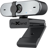 ProXtend XSTREAM 2K webcam 4 MP 2592 x 1520 Pixel argento/Nero, 4 MP, 2592 x 1520 Pixel, 60 fps, YUY2,MJPG, 10 - ∞, Auto/Manuale