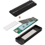 SilverStone MS12 Box esterno SSD Nero M.2 Nero, Box esterno SSD, M.2, PCI Express 3.0, Serial Attached SCSI, 20 Gbit/s, Collegamento del dispositivo USB, Nero