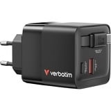 Verbatim GaN Charger 65W Universale Nero AC Ricarica rapida Interno, Caricabatterie Nero, Interno, AC, 20 V, 0,8 m, Nero