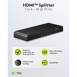 goobay Splitter HDMI 1 a 4 (4K @ 30Hz) Nero