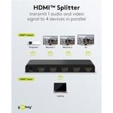 goobay Splitter HDMI 1 a 4 (4K @ 30Hz) Nero