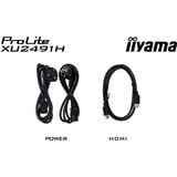 iiyama ProLite XU2491H-B1 Monitor PC 60,5 cm (23.8") 1920 x 1080 Pixel Full HD LED Nero, Monitor LED Nero (opaco), 60,5 cm (23.8"), 1920 x 1080 Pixel, Full HD, LED, 0,5 ms, Nero