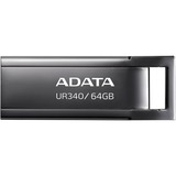 ADATA UR340 unità flash USB 64 GB USB tipo A 3.2 Gen 2 (3.1 Gen 2) Nero, Chiavetta USB nichel, 64 GB, USB tipo A, 3.2 Gen 2 (3.1 Gen 2), 100 MB/s, Cuffia, Nero