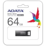 ADATA UR340 unità flash USB 64 GB USB tipo A 3.2 Gen 2 (3.1 Gen 2) Nero, Chiavetta USB nichel, 64 GB, USB tipo A, 3.2 Gen 2 (3.1 Gen 2), 100 MB/s, Cuffia, Nero