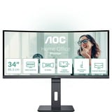 AOC CU34P3CV, Monitor LED Nero