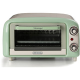 Ariete 3919 Forno Elettrico Vintage, 800W, Capacità 10L, Doppio vetro, Retrò, Verde, Mini forno bianco/verde chiaro, 800W, Capacità 10L, Doppio vetro, Retrò, Verde, 10 L, Verde, Libera installazione, Manopola, 90 - 230 °C, Verde