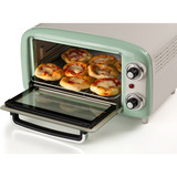 Ariete 3919 Forno Elettrico Vintage, 800W, Capacità 10L, Doppio vetro, Retrò, Verde, Mini forno bianco/verde chiaro, 800W, Capacità 10L, Doppio vetro, Retrò, Verde, 10 L, Verde, Libera installazione, Manopola, 90 - 230 °C, Verde