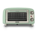 Ariete 3919 Forno Elettrico Vintage, 800W, Capacità 10L, Doppio vetro, Retrò, Verde, Mini forno bianco/verde chiaro, 800W, Capacità 10L, Doppio vetro, Retrò, Verde, 10 L, Verde, Libera installazione, Manopola, 90 - 230 °C, Verde