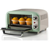 Ariete 3919 Forno Elettrico Vintage, 800W, Capacità 10L, Doppio vetro, Retrò, Verde, Mini forno bianco/verde chiaro, 800W, Capacità 10L, Doppio vetro, Retrò, Verde, 10 L, Verde, Libera installazione, Manopola, 90 - 230 °C, Verde