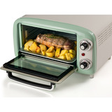 Ariete 3919 Forno Elettrico Vintage, 800W, Capacità 10L, Doppio vetro, Retrò, Verde, Mini forno bianco/verde chiaro, 800W, Capacità 10L, Doppio vetro, Retrò, Verde, 10 L, Verde, Libera installazione, Manopola, 90 - 230 °C, Verde