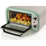 Ariete 3919 Forno Elettrico Vintage, 800W, Capacità 10L, Doppio vetro, Retrò, Verde, Mini forno bianco/verde chiaro, 800W, Capacità 10L, Doppio vetro, Retrò, Verde, 10 L, Verde, Libera installazione, Manopola, 90 - 230 °C, Verde
