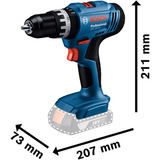 Bosch Trapano avvitatore a percussione a batteria GSB 18V-25 Professional solo, 18 Volt, Cordless blu/Nero