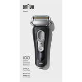 Braun Series 9 Rasoio Elettrico Uomo, Design Edition Con Custodia Da Viaggio - Nero Nero/Argento, Design Edition Con Custodia Da Viaggio - Nero, Rasoio, Nero, LED, Carica, Potenza, Batteria, Ioni di Litio