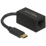 DeLOCK 66043 hub di interfaccia USB 3.2 Gen 1 (3.1 Gen 1) Type-C 1000 Mbit/s Nero Nero, USB 3.2 Gen 1 (3.1 Gen 1) Type-C, RJ-45, 1000 Mbit/s, Nero, Attività, Collegamento, 0,9 m