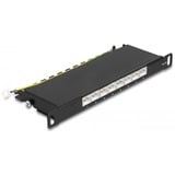 DeLOCK 66870 pezzo di pannello 0.5U, Patch Panel Nero, Nero, Metallo, 0.5U, 254 mm, 100 mm, 22 mm