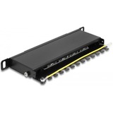 DeLOCK 66870 pezzo di pannello 0.5U, Patch Panel Nero, Nero, Metallo, 0.5U, 254 mm, 100 mm, 22 mm
